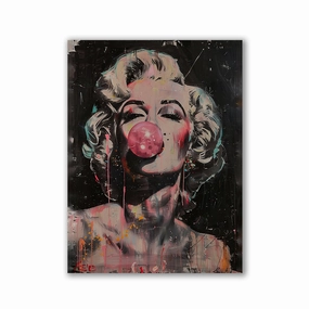 Monroe with Bubblegum by Daniel Decker framed mural artwork