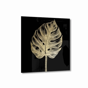 Monstera No. 1 Gold on Acrylic framed mural artwork