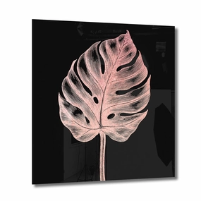 Monstera No. 1 Ros on Acrylic framed mural artwork