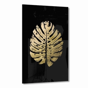 Monstera No. 2 Gold on Acrylic framed mural artwork