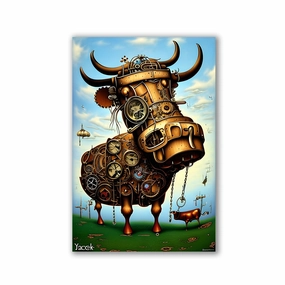 Moo-tion in Metal by Artwerx framed mural artwork