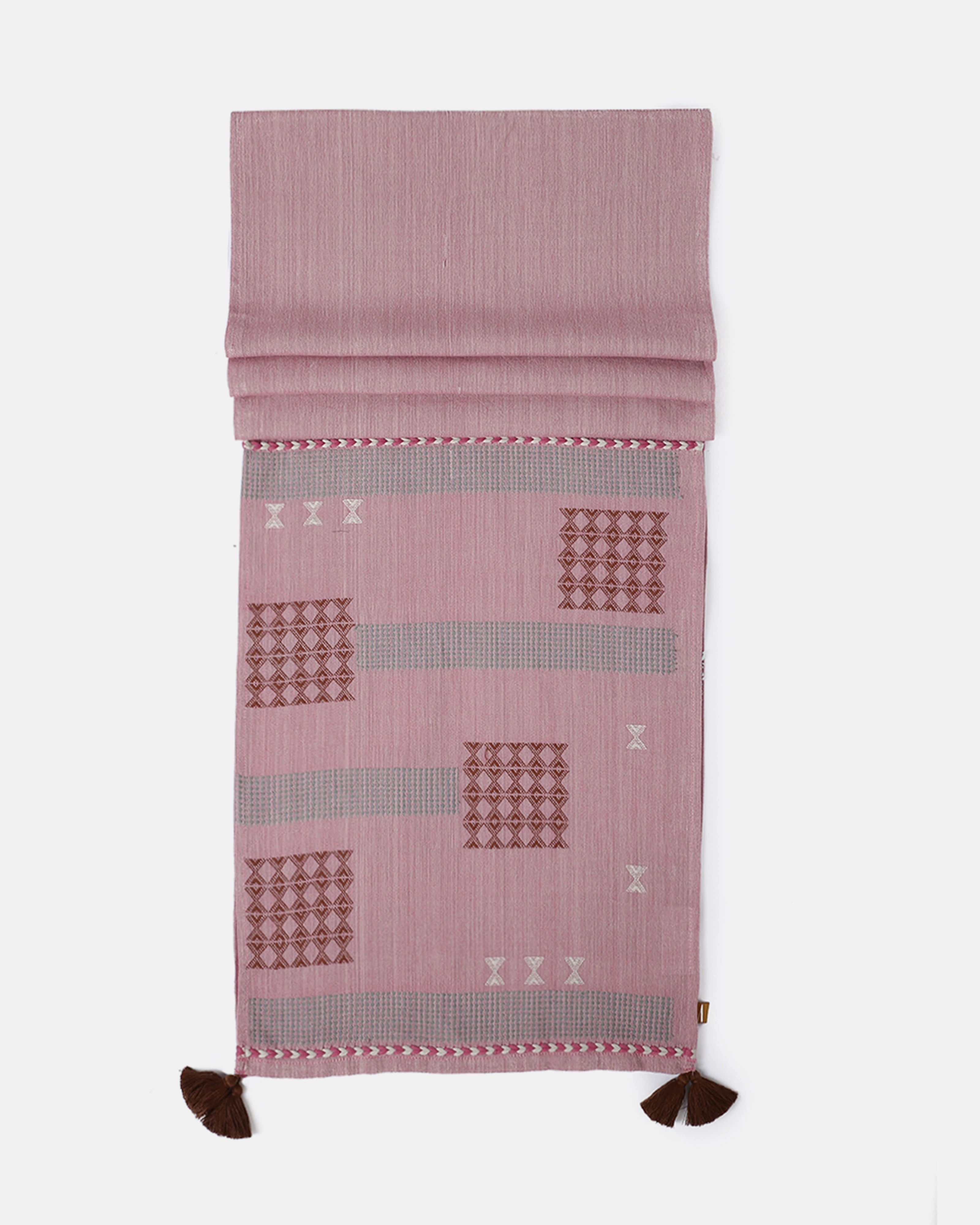 Moonscape Extra Weft Cotton Table Runner ceramic table ornament