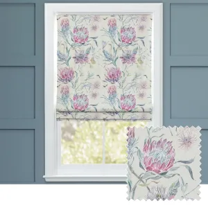 Moorehaven Printed Cotton Made to Measure Roman Blinds Loganberry chic floor carpet  