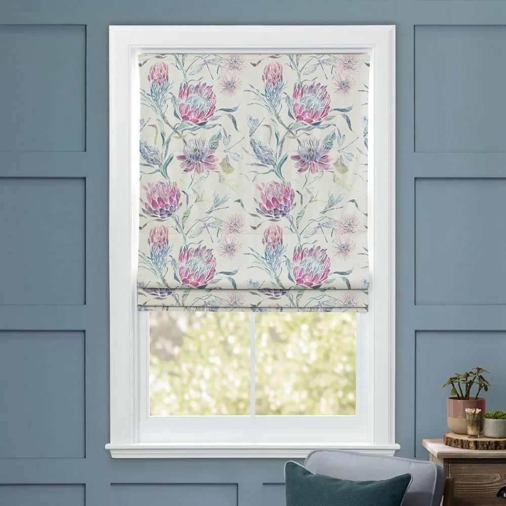 Moorehaven Printed Cotton Made to Measure Roman Blinds Loganberry