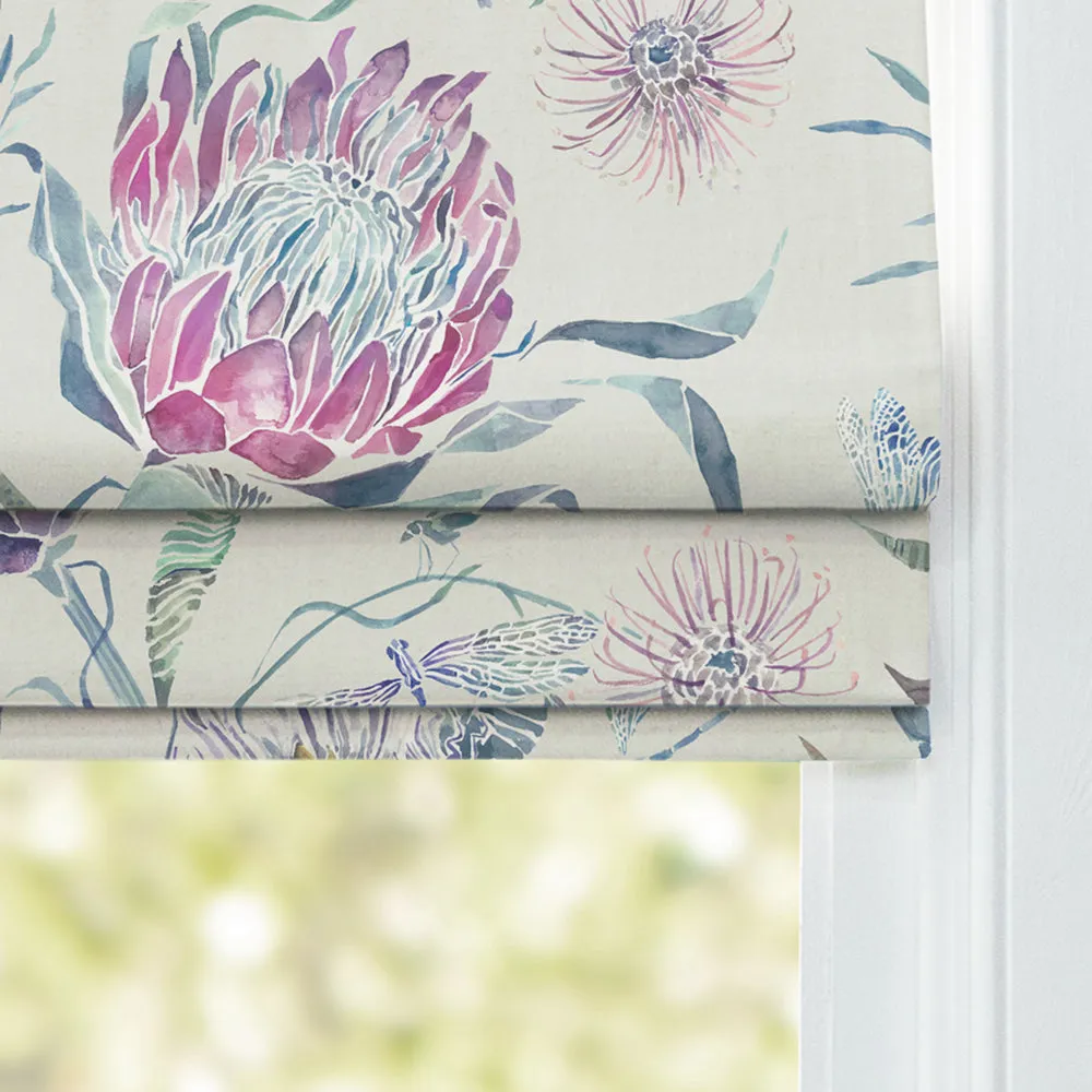 Moorehaven Printed Cotton Made to Measure Roman Blinds Loganberry