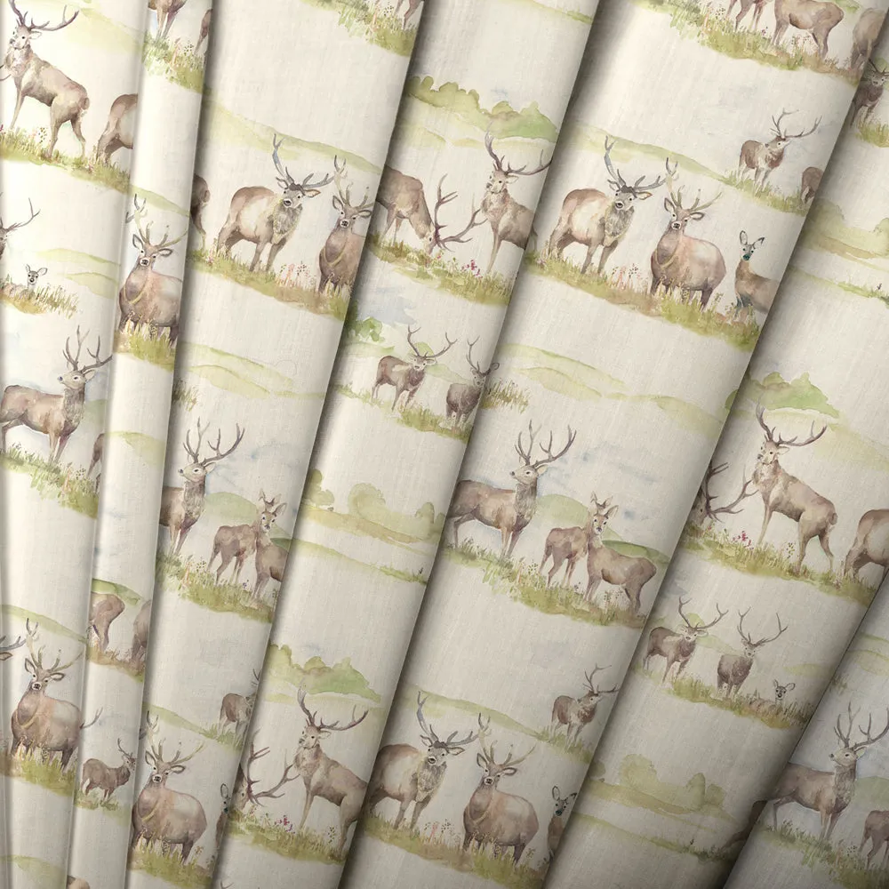 Moorland Stag Printed Linen Made to Measure Roman Blinds Natural