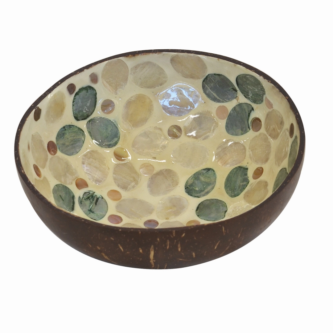 Mop coconut bowl spotted green