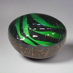 Mop coconut bowl zebra green decorative home ornament