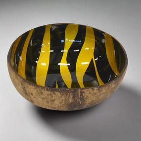 Mop coconut bowl zebra yellow decorative home ornament