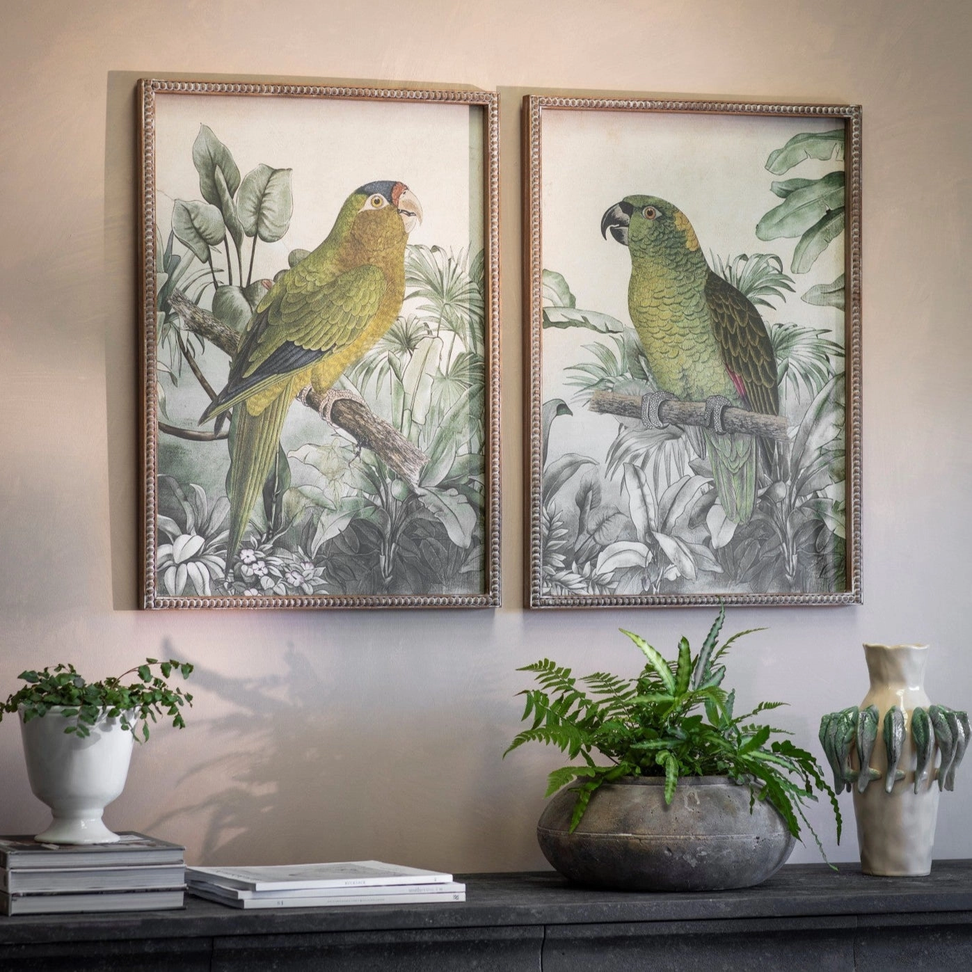 Moreton Set of Two Parrot Framed Prints 70cm modern mural painting