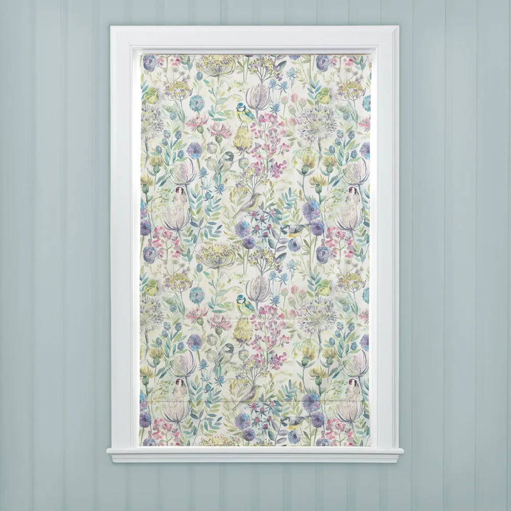 Morning Chorus Printed Linen Made to Measure Roman Blinds Cream