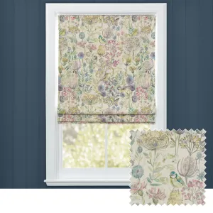 Morning Chorus Printed Linen Made to Measure Roman Blinds Natural modern fashion rug  