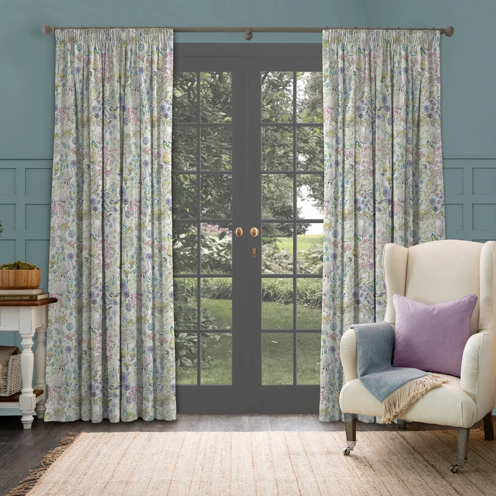 Morning Chorus Printed Made to Measure Curtains Cream