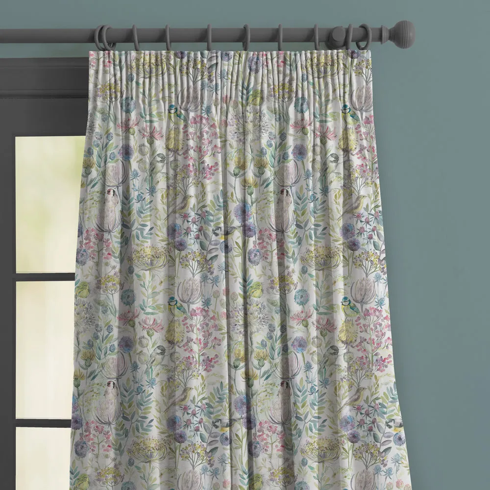 Morning Chorus Printed Made to Measure Curtains Cream