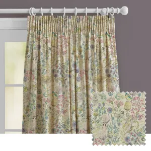 Morning Chorus Printed Made to Measure Curtains Linen chic floor carpet  