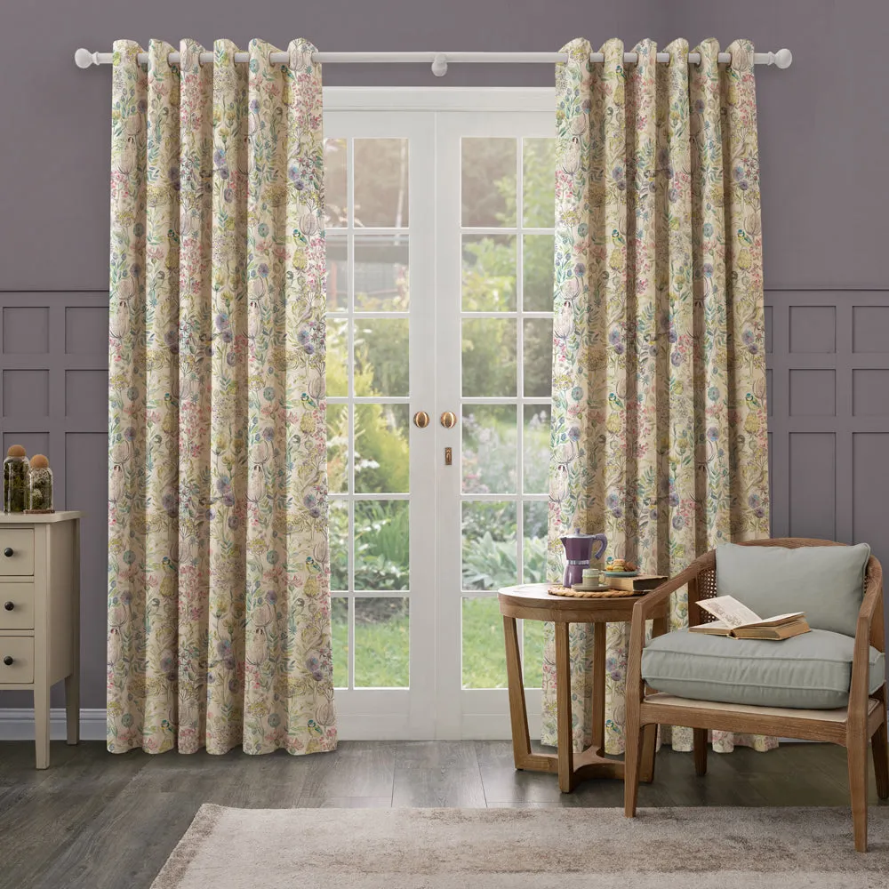 Morning Chorus Printed Made to Measure Curtains Linen