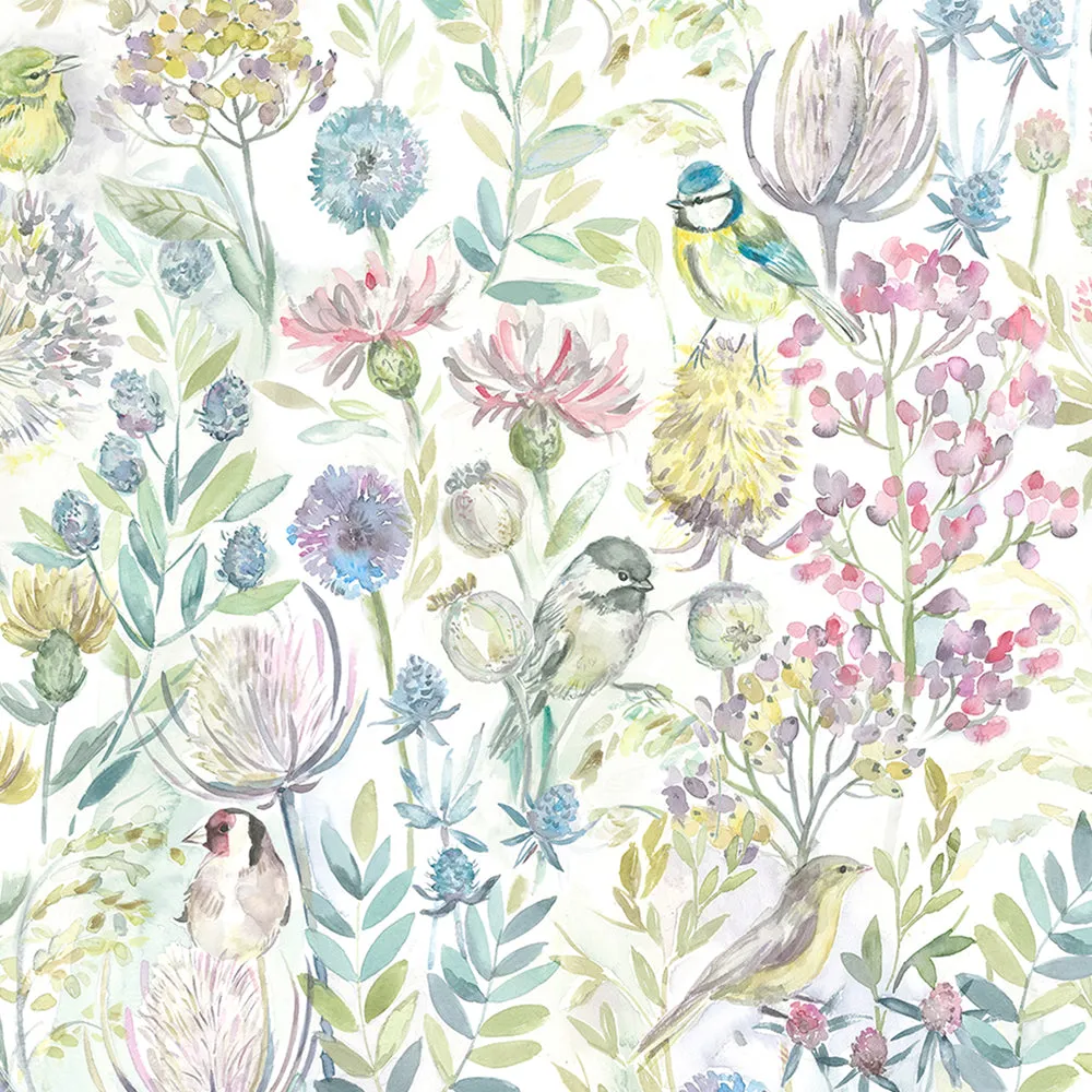 Morning Chorus Printed Made to Measure Curtains Linen