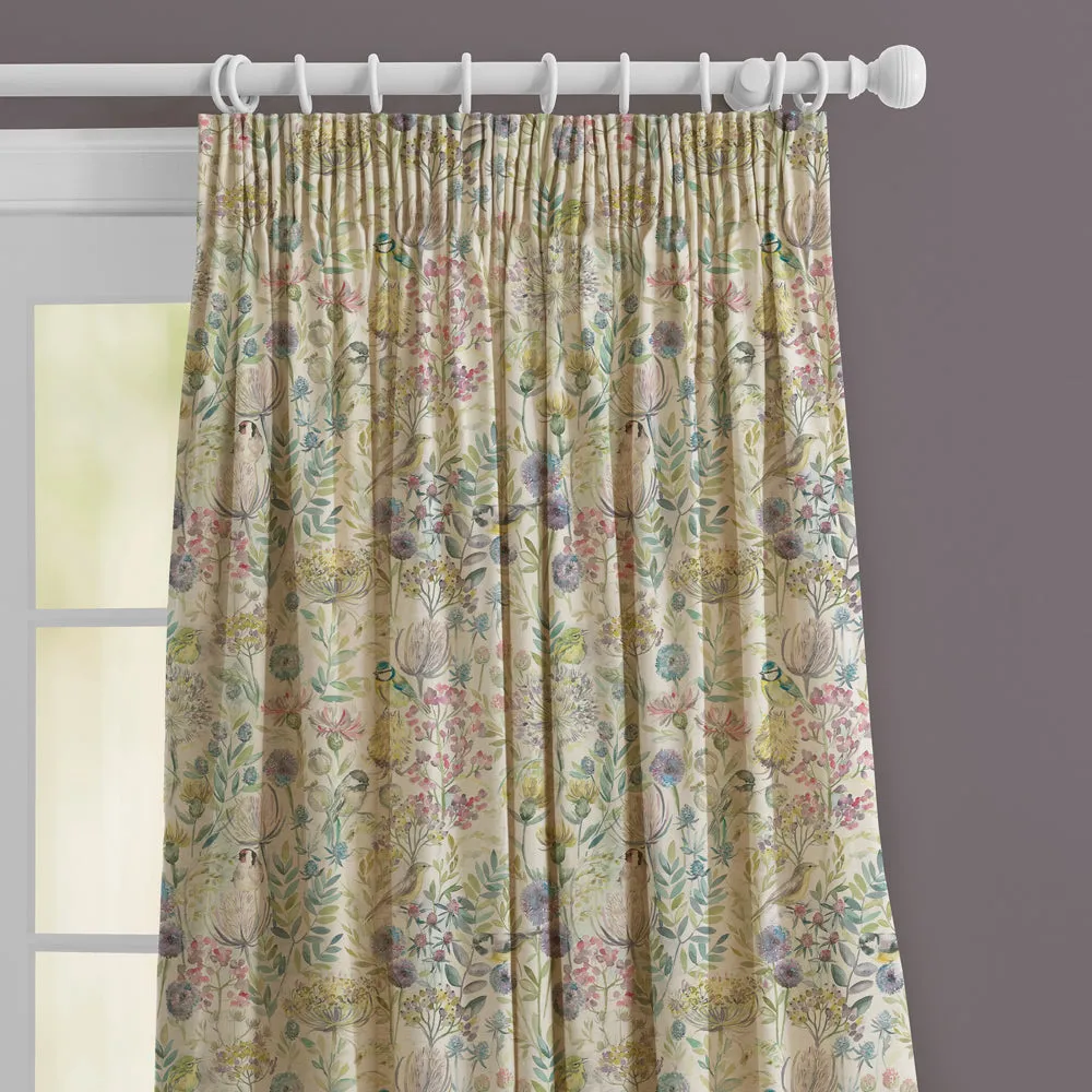 Morning Chorus Printed Made to Measure Curtains Linen