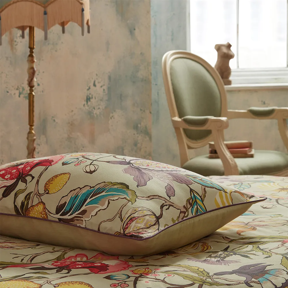 Morton Floral Printed Cotton Sateen Piped Pillowcase Pair Chintz