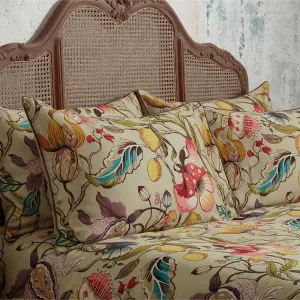 Morton Floral Printed Cotton Sateen Piped Pillowcase Pair Chintz modern fashion rug  