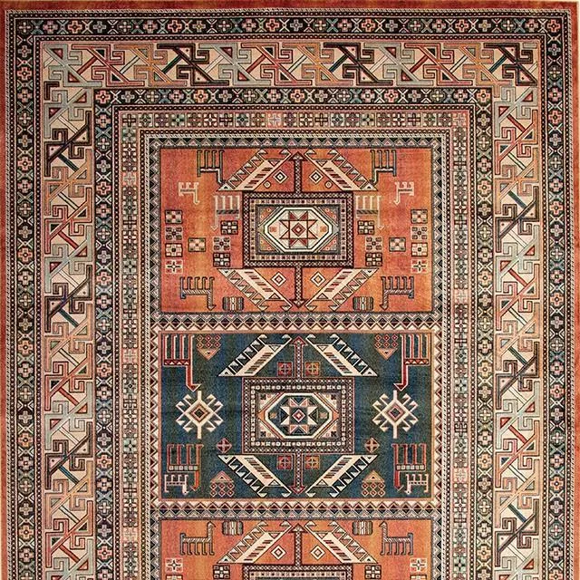 Mortsel Orange/Multi 5'3" X 7'6" Area Rug neutral everyday carpet