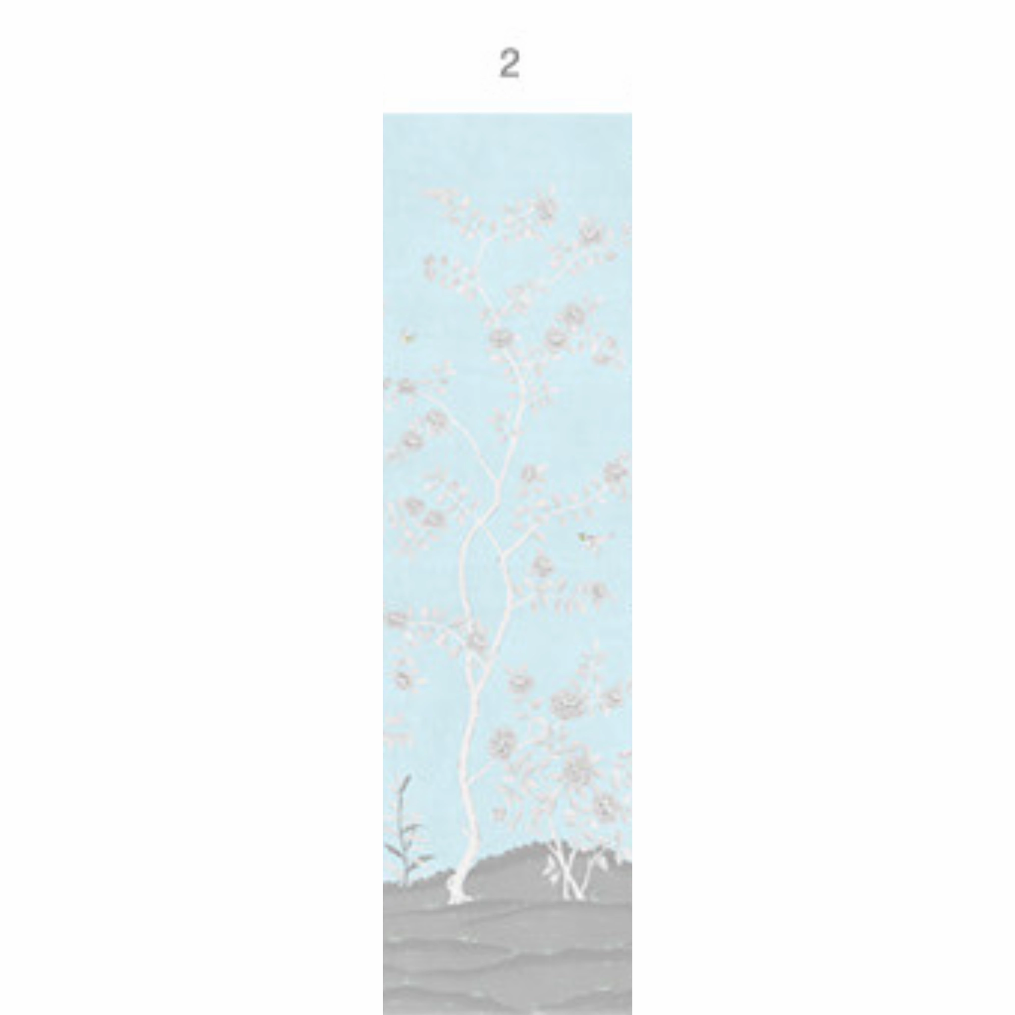 Mughal Garden Chinoiserie Mural Wallpaper Panels in Sky