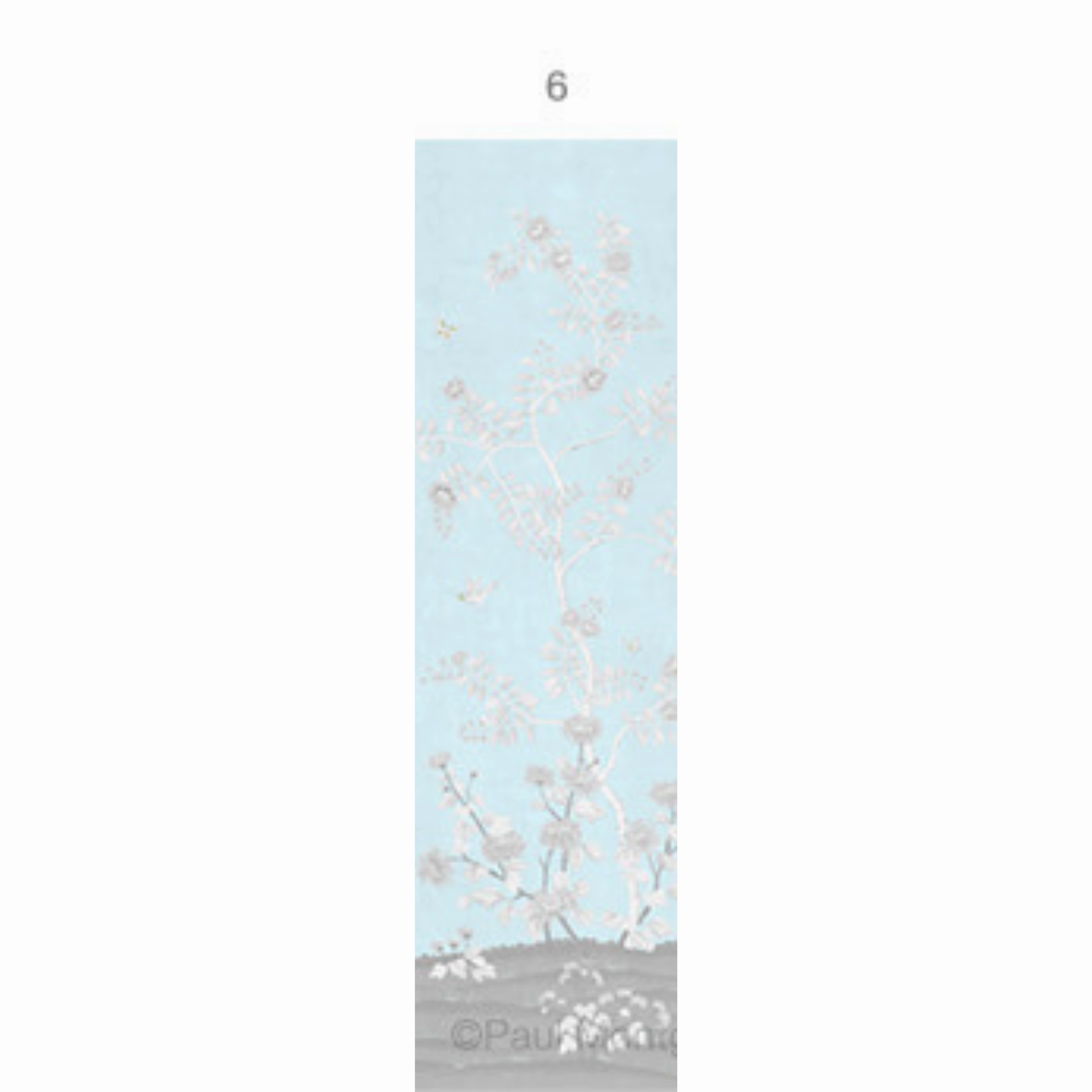 Mughal Garden Chinoiserie Mural Wallpaper Panels in Sky