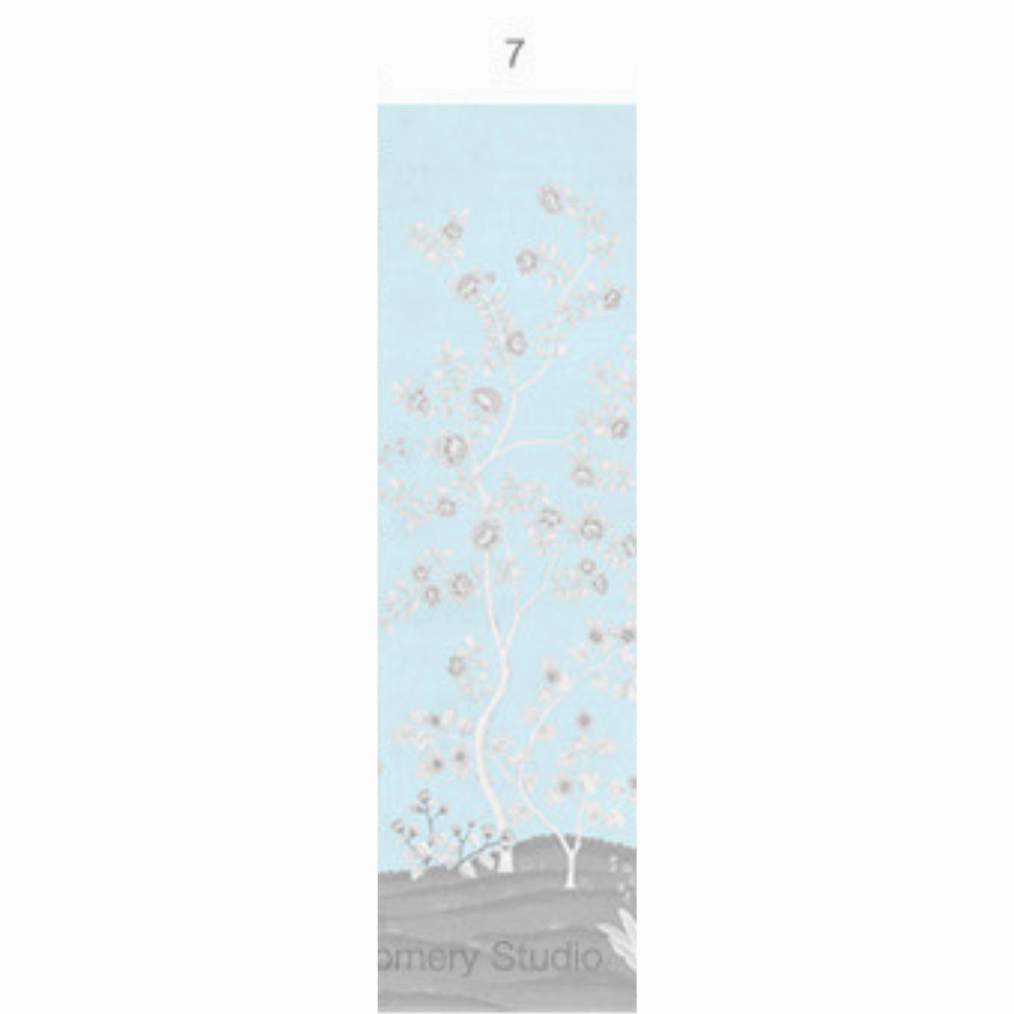 Mughal Garden Chinoiserie Mural Wallpaper Panels in Sky
