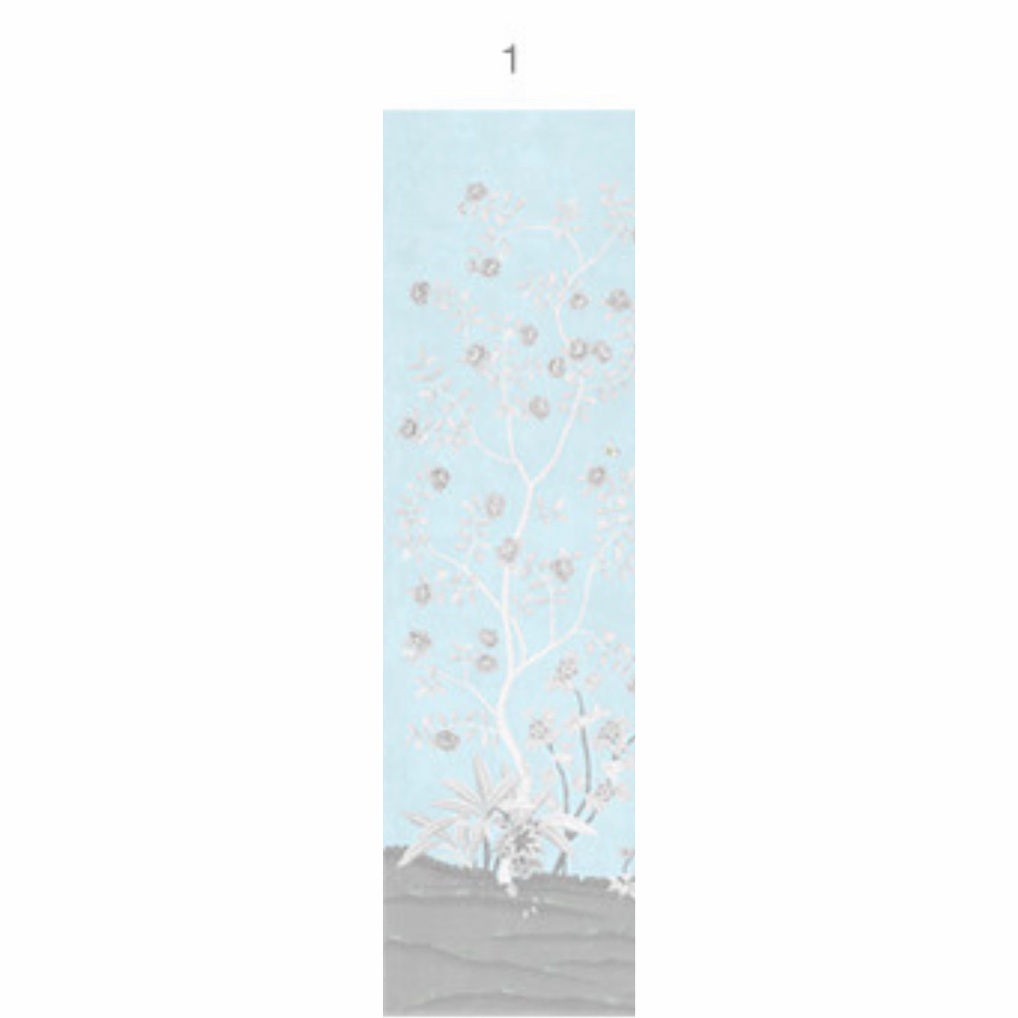 Mughal Garden Chinoiserie Mural Wallpaper Panels in Sky
