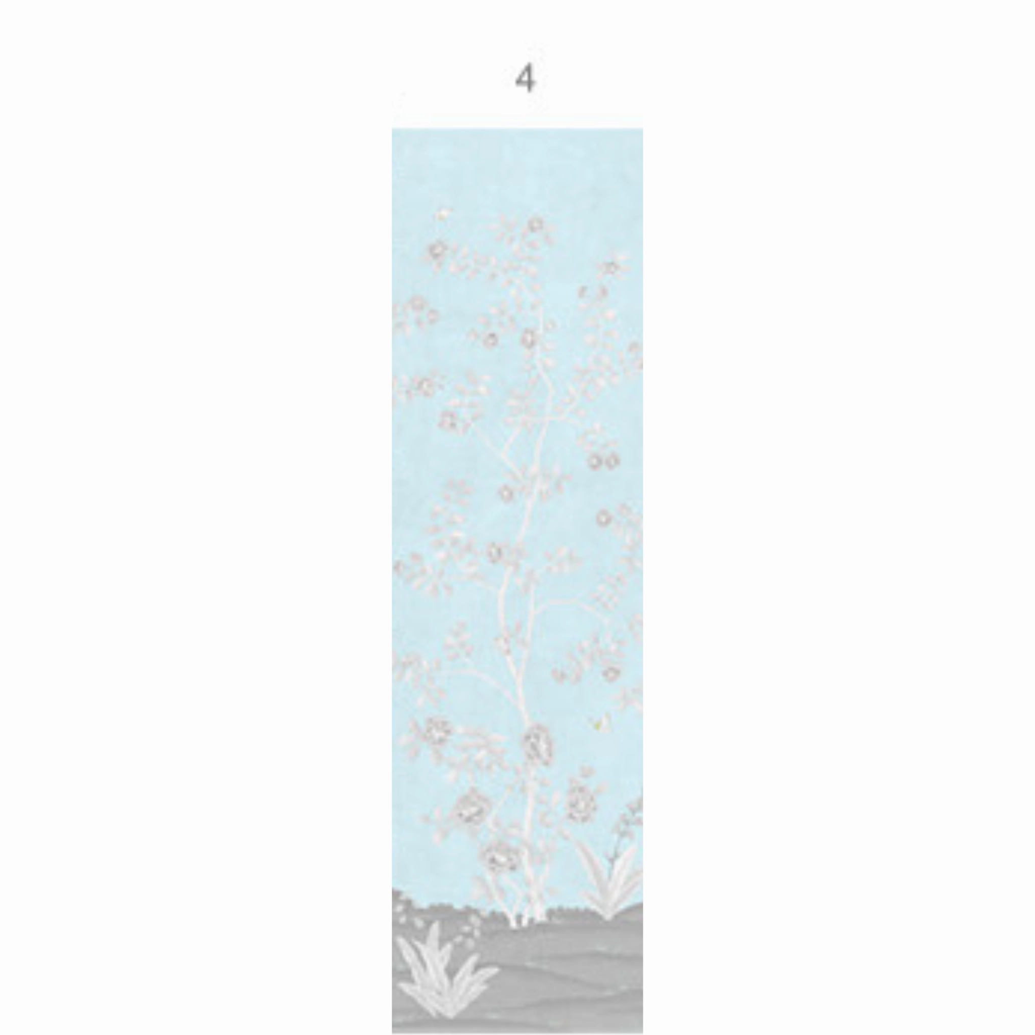 Mughal Garden Chinoiserie Mural Wallpaper Panels in Sky
