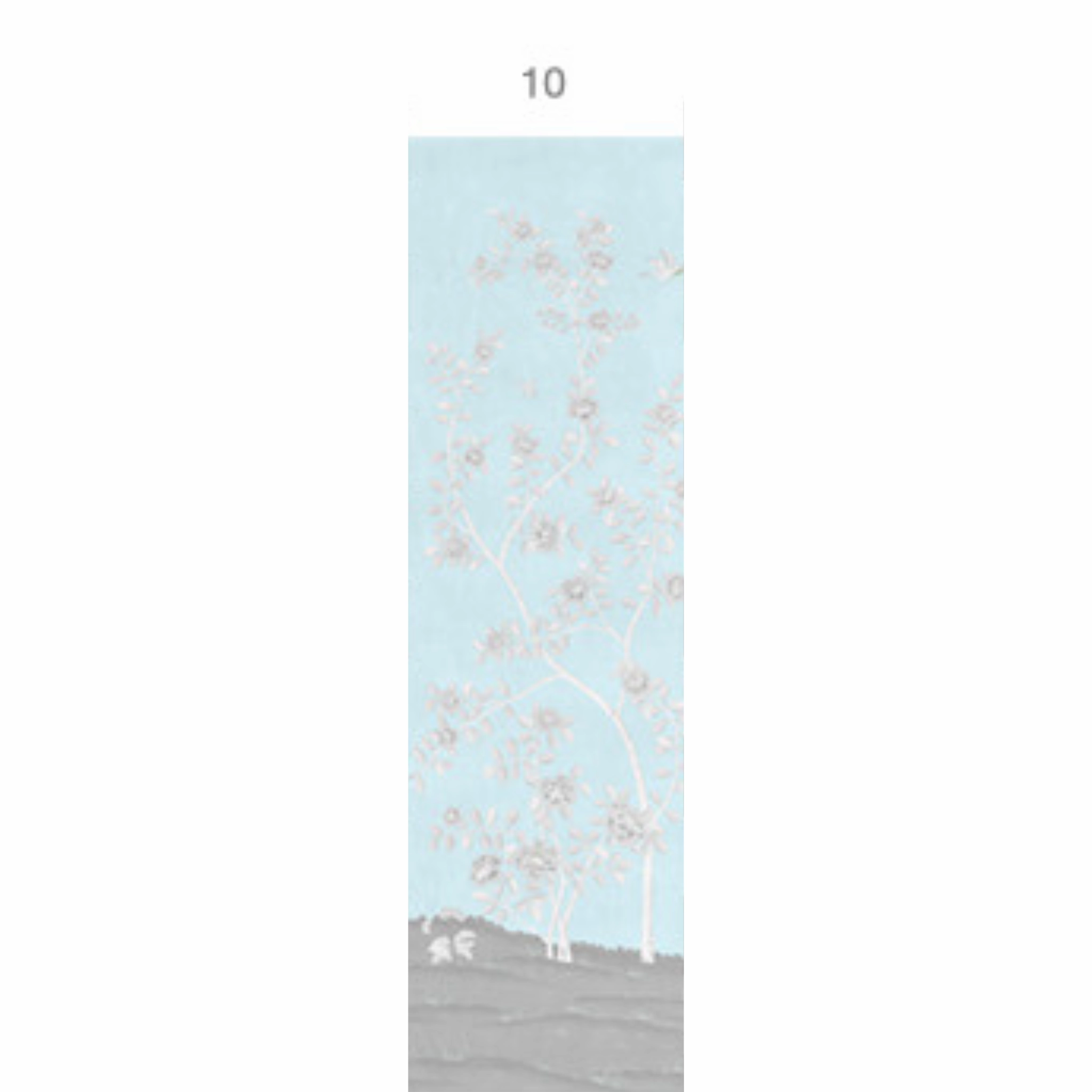 Mughal Garden Chinoiserie Mural Wallpaper Panels in Sky