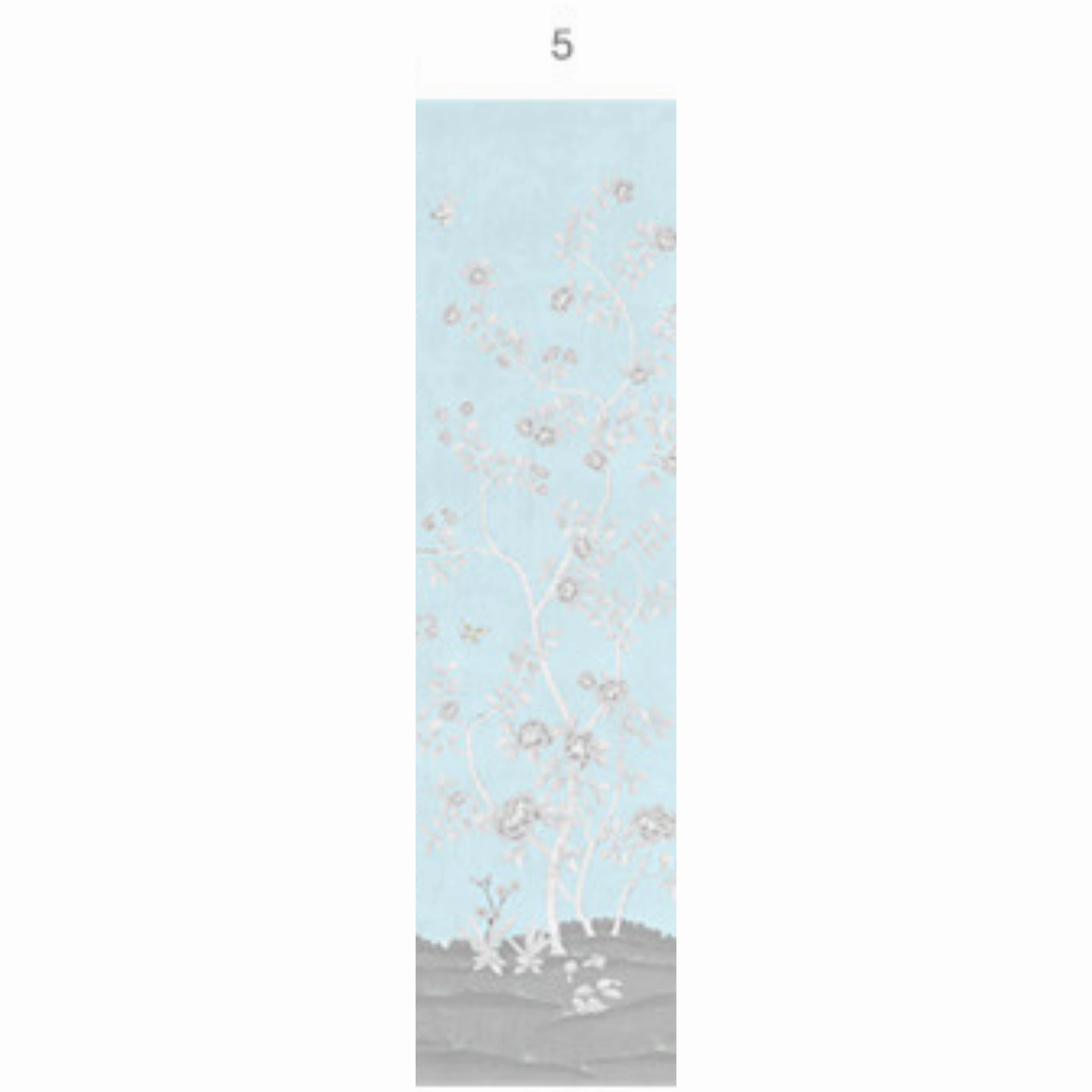 Mughal Garden Chinoiserie Mural Wallpaper Panels in Sky