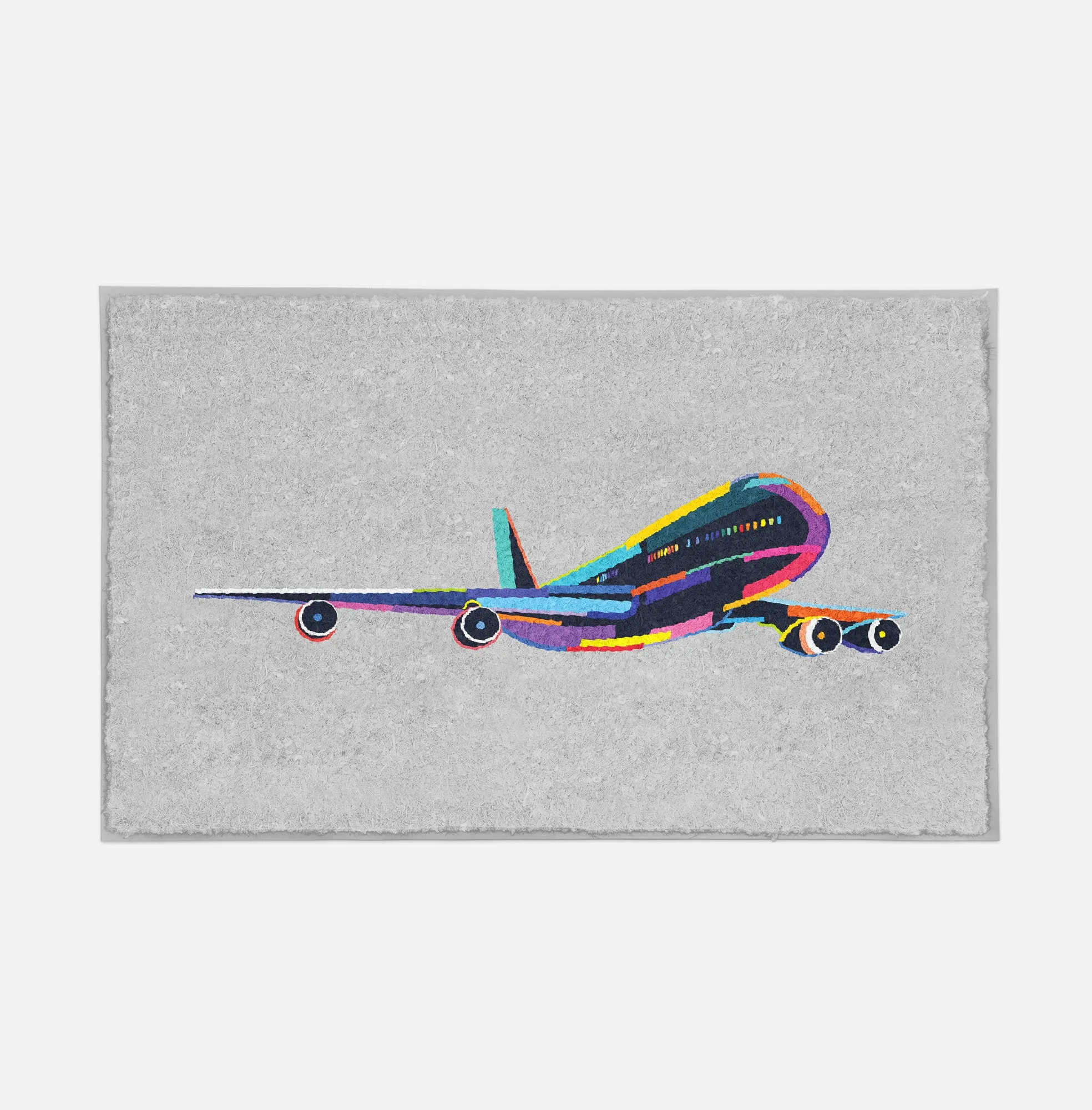 Multicolor Airplane Designed Door Mats