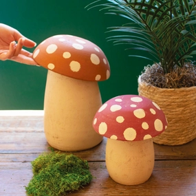 Mushroom Clay Canisters minimalist art object  