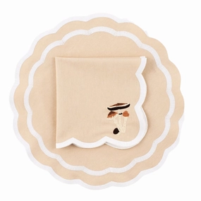 Mushroom Embroidered Placemat & Napkin Set cute desktop display