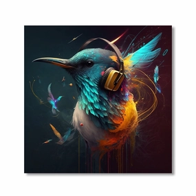Music Bird by Nilo framed mural artwork