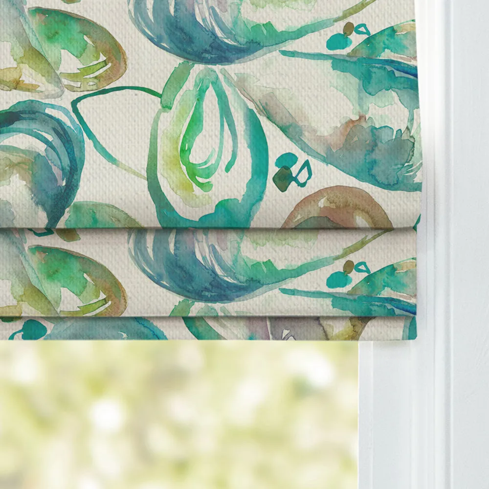 Mussel Shells Printed Cotton Made to Measure Roman Blinds Kelpie