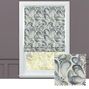Mussel Shells Printed Cotton Made to Measure Roman Blinds Slate chic floor carpet  
