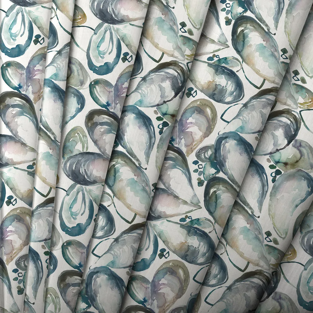 Mussel Shells Printed Made to Measure Curtains Slate