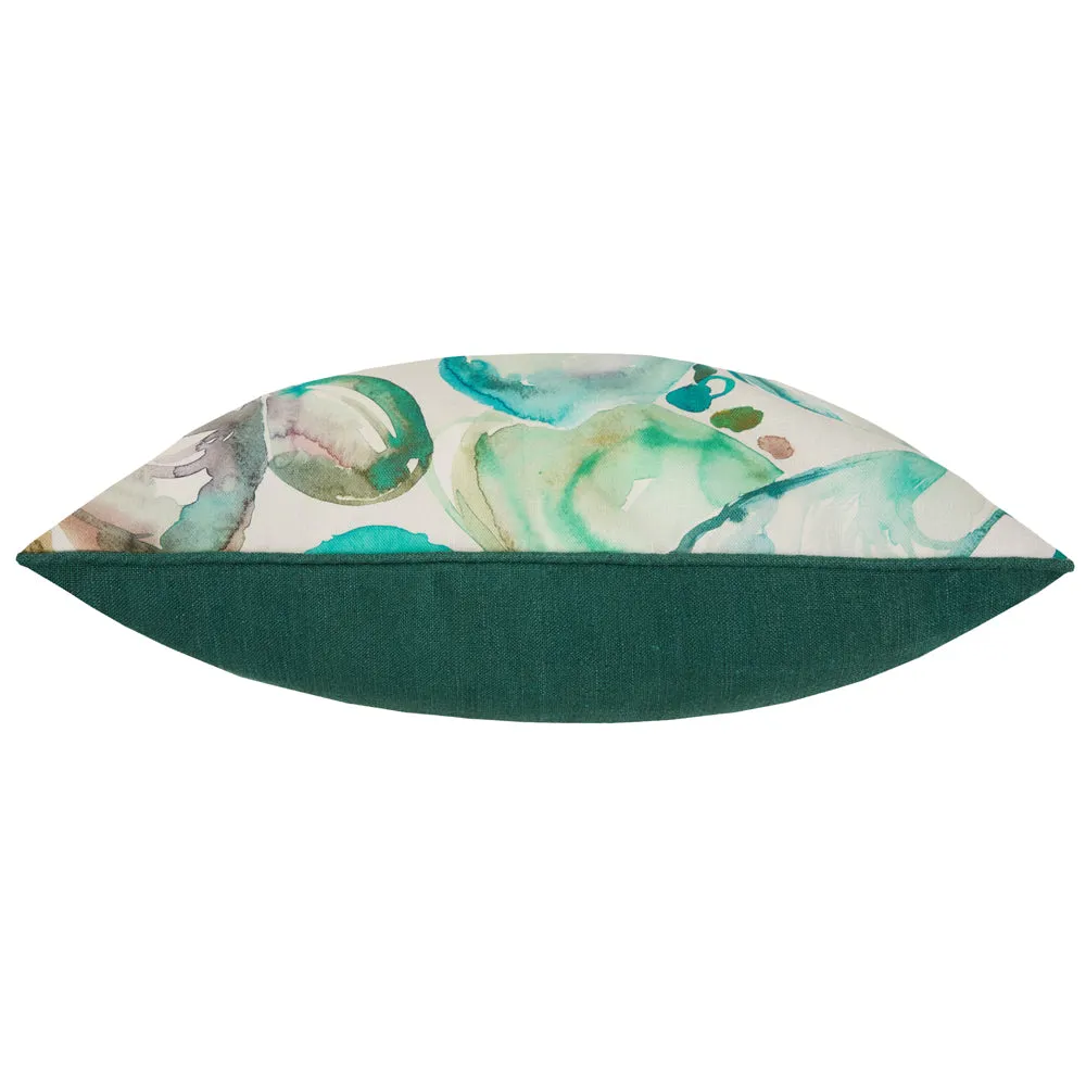 Mussel Shells Printed Piped Cushion Marine