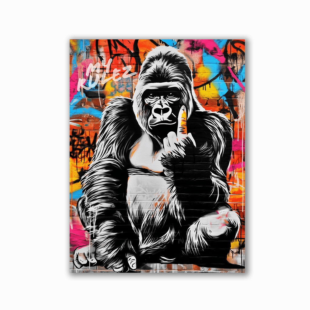 My Rulez Gorilla by Frank Daske framed mural artwork