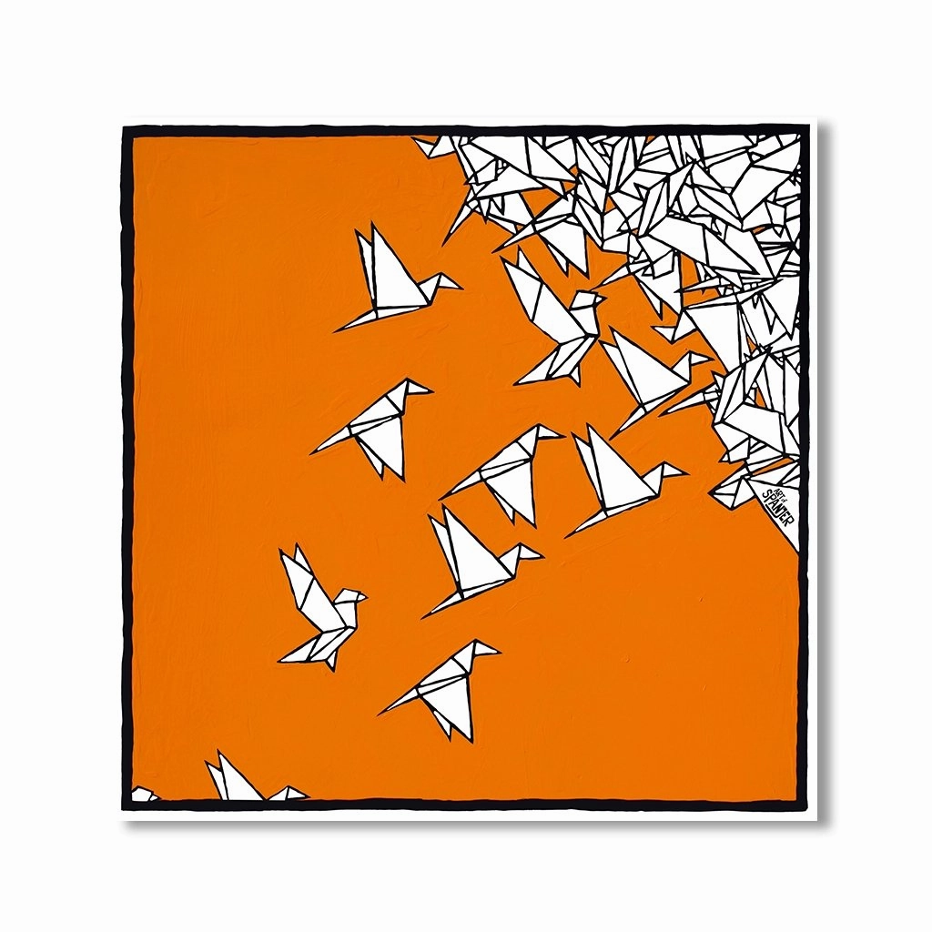 My theory of birds by Spanjer framed mural artwork