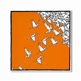 My theory of birds by Spanjer framed mural artwork