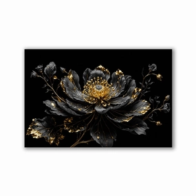 Mystical Flower - Black by Adrian Vieriu framed mural artwork
