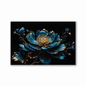 Mystical Flower - Blue by Adrian Vieriu framed mural artwork