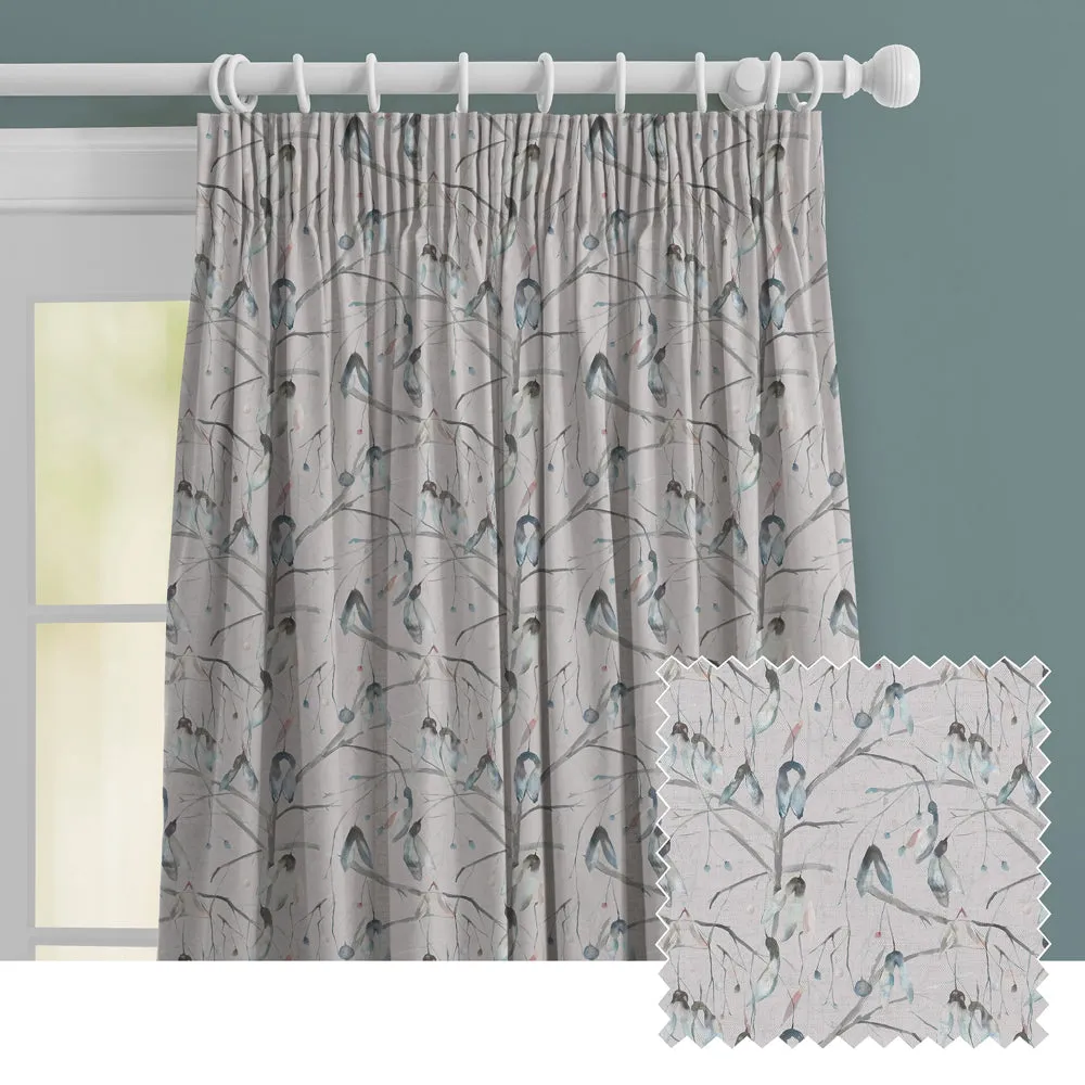 Nara Printed Made to Measure Curtains Cobalt chic floor carpet  
