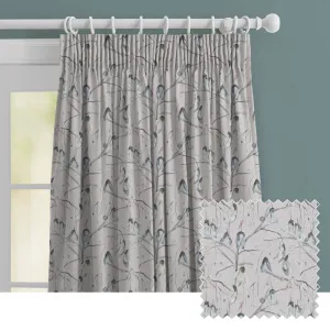Nara Printed Made to Measure Curtains Cobalt chic floor carpet  
