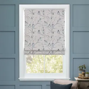 Nara Printed Made to Measure Roman Blinds Cobalt chic floor carpet  