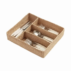 Natural Abaca Fiber Flatware Tray cute desktop display