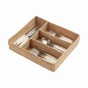 Natural Abaca Fiber Flatware Tray mini desktop sculpture